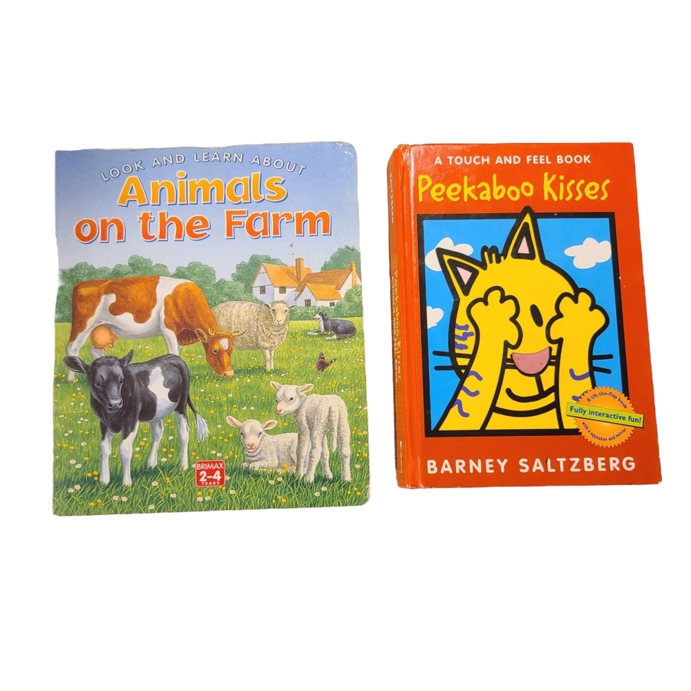 **3 sets/$18** Children's Animals on the Farm & Peekaboo Kisses Books